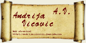 Andrija Vićović vizit kartica